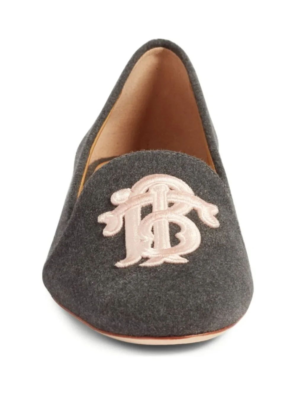 NEW Tory Burch Antonia Monogram Loafer Flats - Grey + Pink, size 8.5 - $298